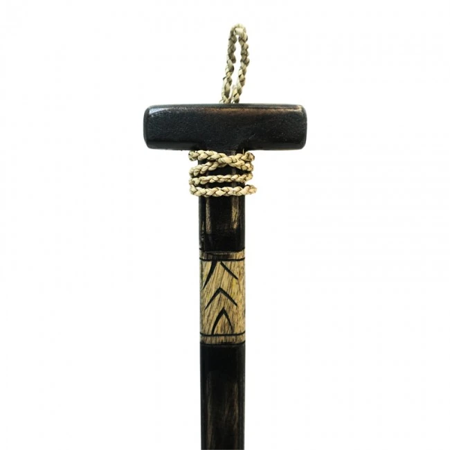 Wall decorative paddle Boon Inart mahogany wood in black-natural color 20χ3x120cm