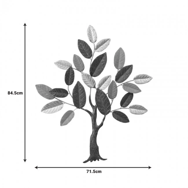 Wall decoration Oliver Inart metal in gold-black-grey shade 71.5x84.5x4cm