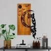 Wall deco Owle pakoworld pine wood in natural color and black metal 36x3x66cm