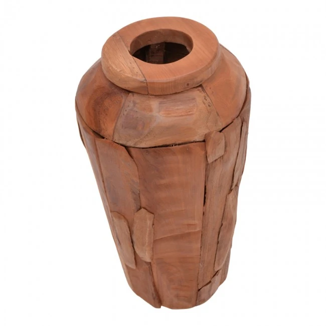 Decorative vase Archean pakoworld teak wood in natural color D30x80cm