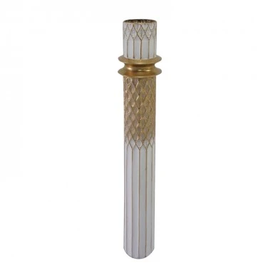 Decorative vase Sammy Inart metal in gold and white shade D15.2x88.4cm