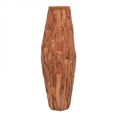 Decorative vase Erosian pakoworld teak wood in natural shade D45x120cm