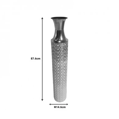 Decorative vase Monac Inart metal in gold and white shade D14.6x87.6cm