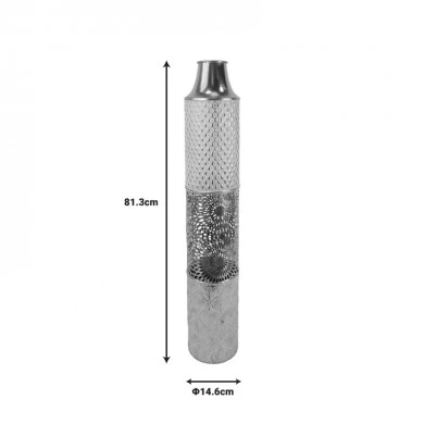 Decorative vase Tecna Inart metal in gold and white shade D14.6x81.3cm