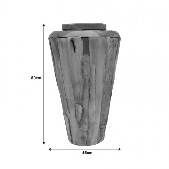 Decorative vase Ualan pakoworld teak wood in natural shade D45x80cm