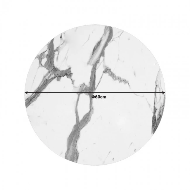 Επιφάνεια τραπεζιού Melody pakoworld HPL λευκό μαρμάρου 60x60εκ πάχους 12mm