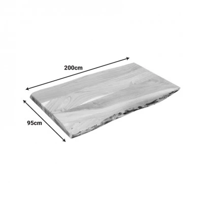 Table top Pozier pakoworld solid acacia wood in natural shade 200x95x4cm