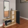 Entrance furniture with mirror Ceel pakoworld in white-walnut color 80x29.5x90cm