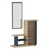 Entrance furniture with mirror Ceel pakoworld in white-walnut color 80x29.5x90cm