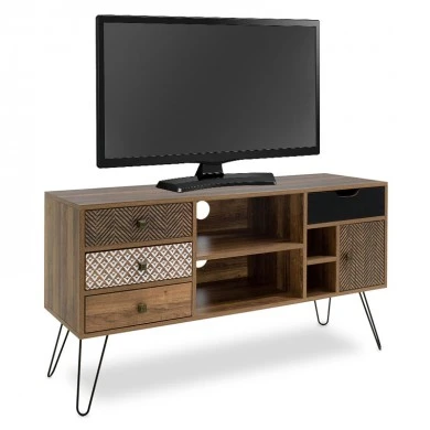 Tv unit Boho pakoworld in walnut color 120x39x64cm