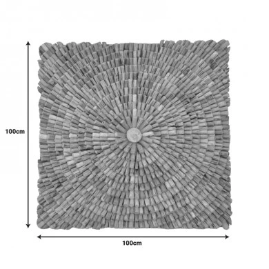 Wall decoration Wallen pakoworld teak wood in natural shade 100x100x5cm