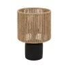 Table lamp Leyda pakoworld ceramic in black-natural color D16x24cm