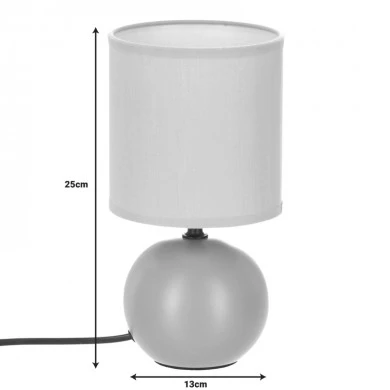 Table lamp PWL-1210 pakoworld E14 ceramic in grey color D13x25cm