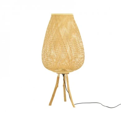 Floor lamp Vazel Inart E27 bamboo in natural color D38χ83.5cm