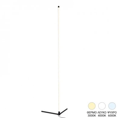 Floor lamp Esthetic I pakoworld led metal in black color 45x2x140cm