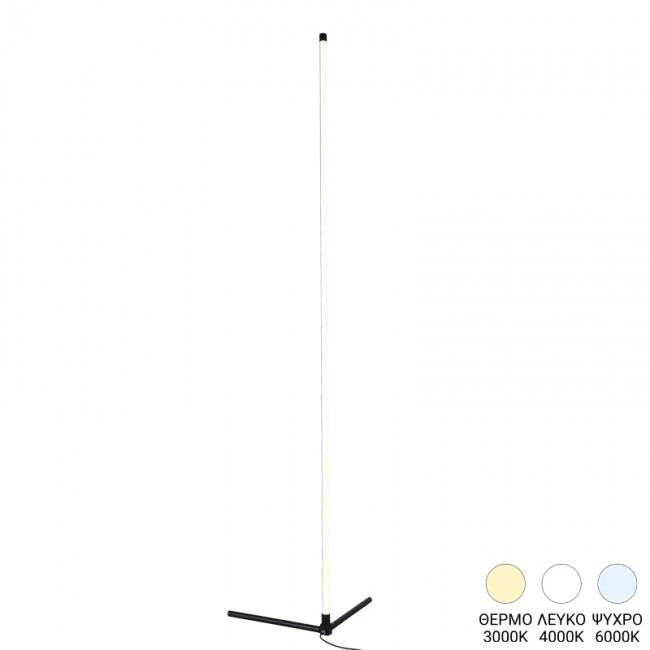 Floor lamp Esthetic I pakoworld led metal in black color 45x2x140cm