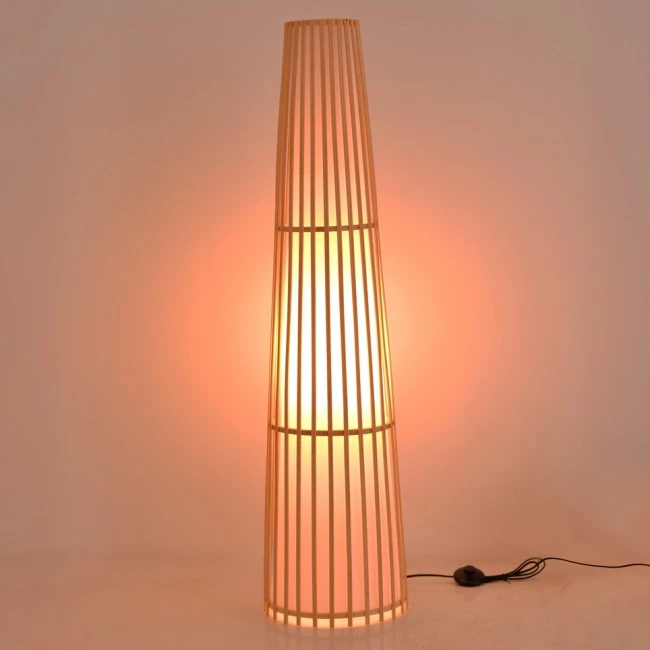 Floor lamp Nanto Inart E27 bamboo in natural color D29χ120cm