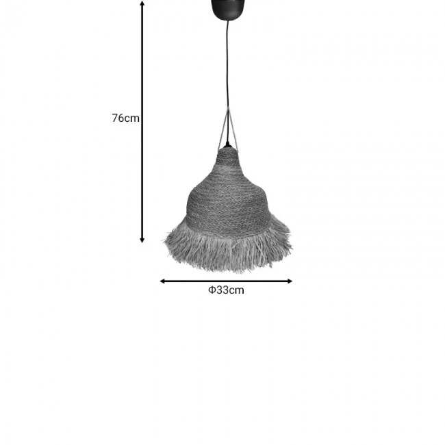 Boher Inart seagrass ceiling lamp in natural shade Φ33x76cm