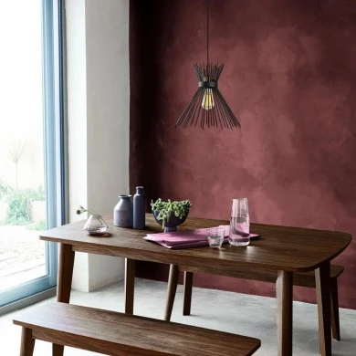 Ceiling light Candle I pakoworld E27 metal in black color D25x30cm