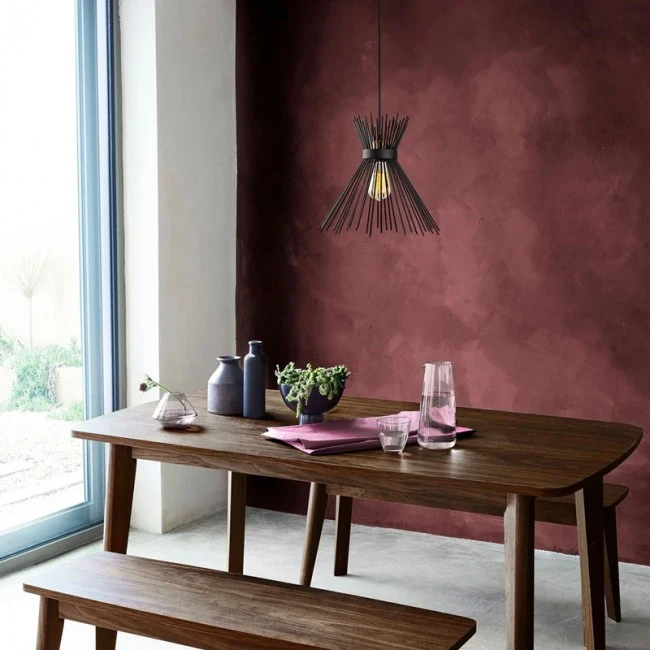 Ceiling light Candle I pakoworld E27 metal in black color D25x30cm