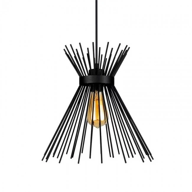 Ceiling light Candle I pakoworld E27 metal in black color D25x30cm