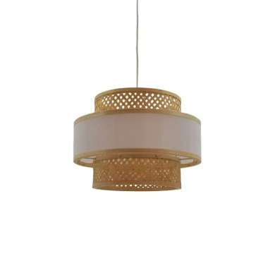 Ceiling light Certy Inart E27 bamboo in natural color D32χ25cm