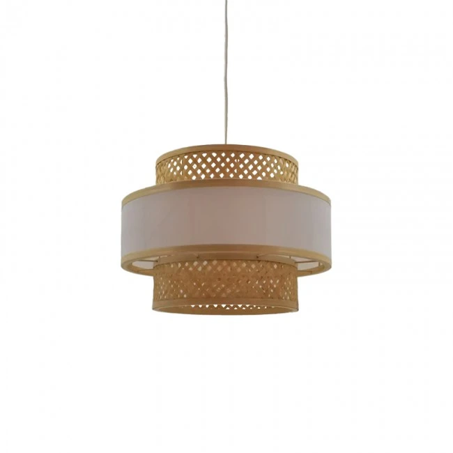 Ceiling light Certy Inart E27 bamboo in natural color D32χ25cm