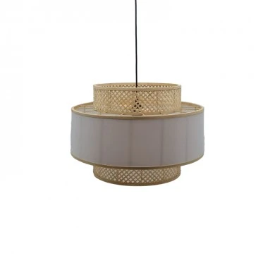 Ceiling light Certy Inart E27 bamboo in natural color D50χ33cm