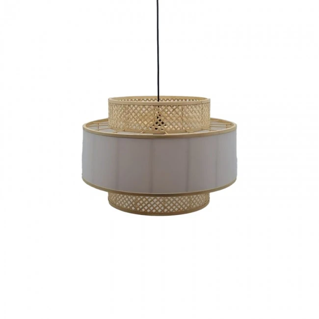 Ceiling light Certy Inart E27 bamboo in natural color D50χ33cm