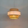 Ceiling light Certy Inart E27 bamboo in natural color D32χ25cm