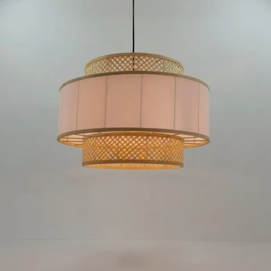 Ceiling light Certy Inart E27 bamboo in natural color D50χ33cm