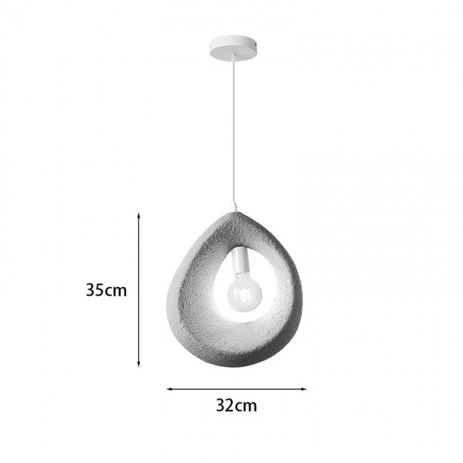 Ceiling lamp Ferclyn pakoworld E27 light grey ps 32x24x35cm