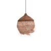 Ceiling lamp Fiorine Inart abaca in natural color D35x45cm