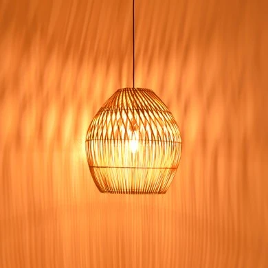 Ceiling lamp Irden Inart rattan in natural shade D50x40cm