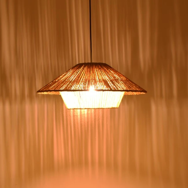 Ceiling light Jarpie Inart E27 rope in natural color D49.5χ20cm