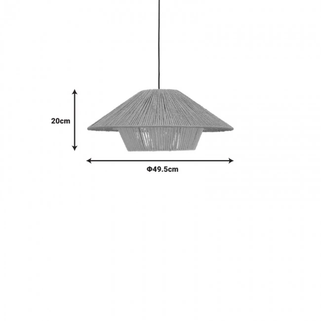 Ceiling light Jarpie Inart E27 rope in natural color D49.5χ20cm