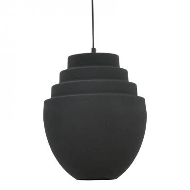 Ceiling lamp Kelsy Inart E27 black metal D30x122cm
