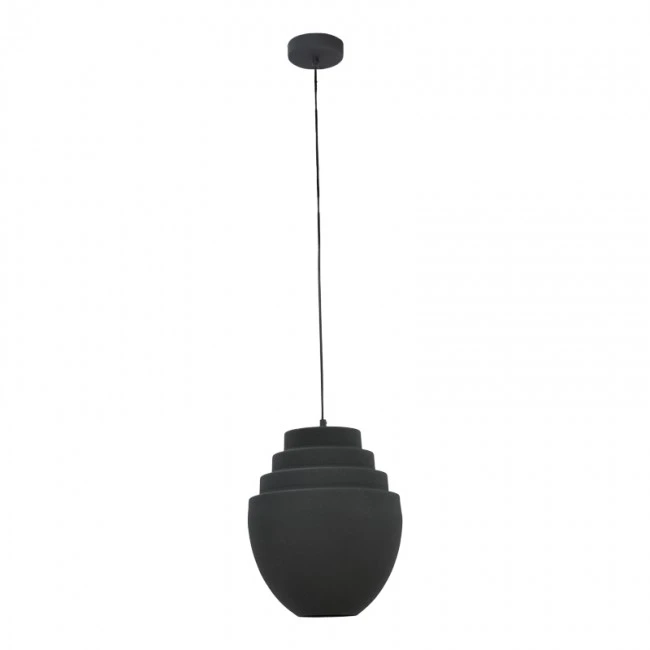 Ceiling lamp Kelsy Inart E27 black metal D30x122cm