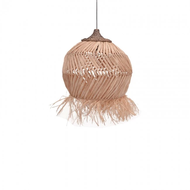Koronse Inart sisal ceiling lamp in natural color D55x68cm