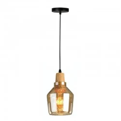 Ceiling lamp Kure pakoworld natural metal-glass D13.8x23cm Ceiling lamp Kure pakoworld natural metal-glass D13.8x23cm