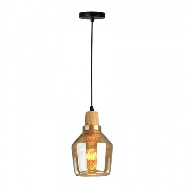 Ceiling lamp Kure pakoworld natural metal-glass D13.8x23cm