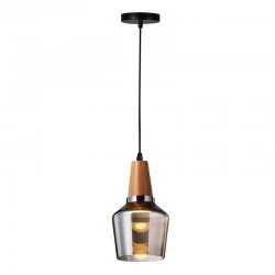 Ceiling lamp Kure pakoworld gray metal-glass D13.8x23cm Ceiling lamp Kure pakoworld gray metal-glass D13.8x23cm