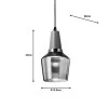 Ceiling lamp Kure pakoworld gray metal-glass D13.8x23cm