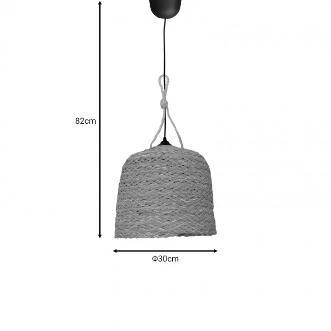 Lamper Inart natural wicker ceiling light D30x82cm