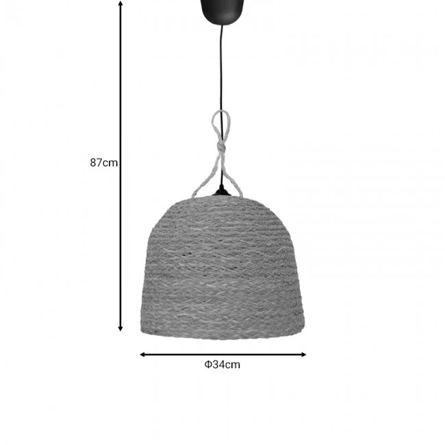 Lamper Inart natural wicker ceiling light D34x87cm