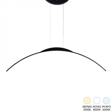 Ceiling luminaire led Ledo pakoworld metal in black color 120cm