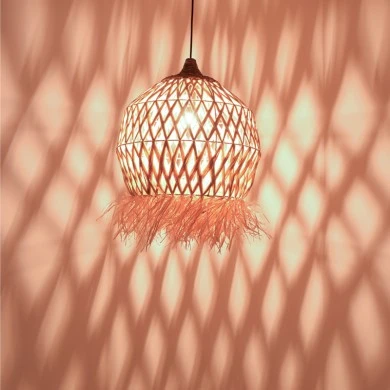Marjione Inart sisal ceiling lamp in natural color D45x55cm