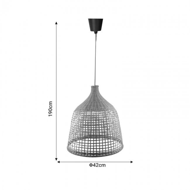 Ceiling light Axien Inart E27  bamboo in natural colorD42χ48cm