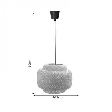 Ceiling light Forsy Inart E27 natural bamboo D42χ37cm