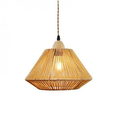Single-light ceiling lamp Ligua pakoworld metal-rope in natural shade Φ30x22cm